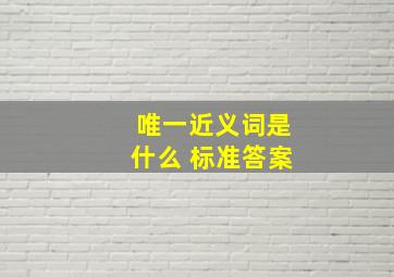 唯一近义词是什么 标准答案